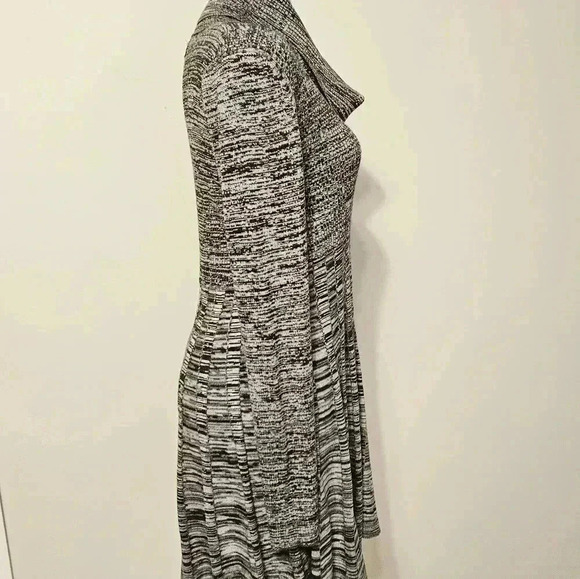 Calvin Klein Cowl Neck Gray Marled Sweater Pleated Dress Size Medium - Picture 7 of 14